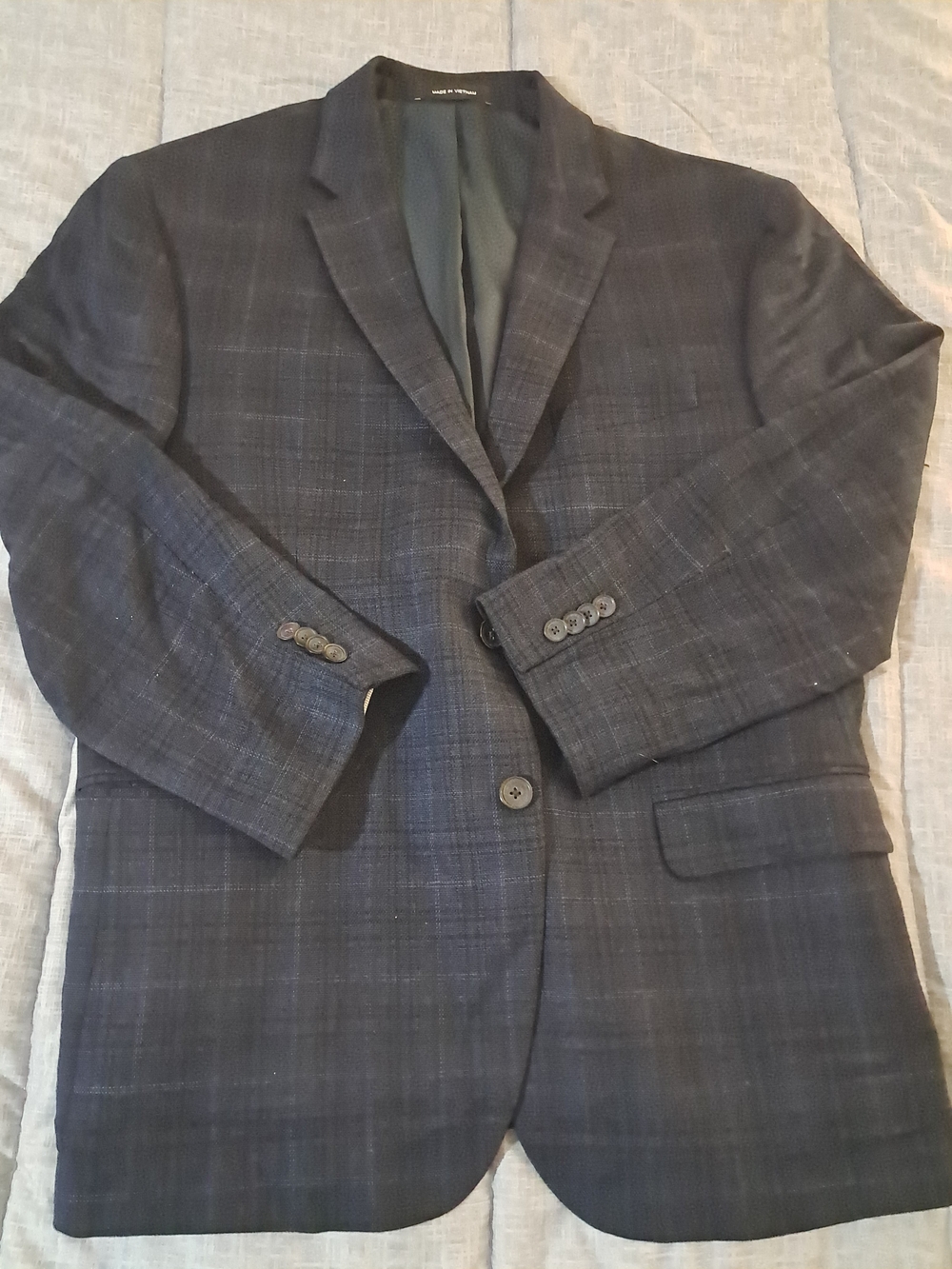 Kenneth Cole Dark Navy Plaid Sport Coat